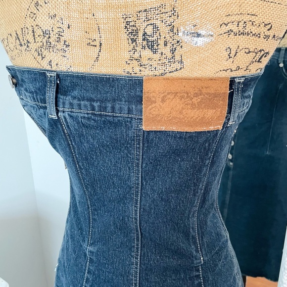 AUTHENTIC RARE Alexander McQueen Denim Corset Strapless Runway Dress - Picture 7 of 14